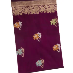 Deep Putple Kadiyal Jaal Katan Silk