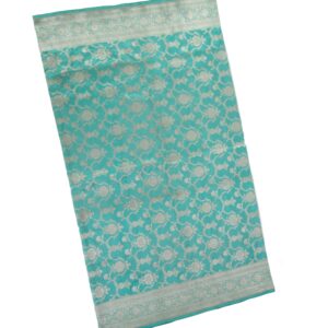 Pure Banarasi Silk Jaal Teal Blue Saree